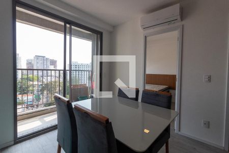 Sala de jantar de apartamento à venda com 1 quarto, 37m² em Santo Amaro, São Paulo