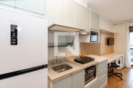 Cozinha de kitnet/studio à venda com 1 quarto, 25m² em Jardim das Acácias, São Paulo