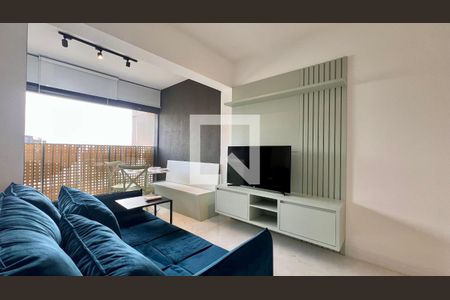 Sala de TV de apartamento para alugar com 1 quarto, 34m² em Pinheiros, São Paulo