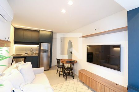 Sala/Cozinha de apartamento para alugar com 1 quarto, 32m² em Campo Belo, São Paulo