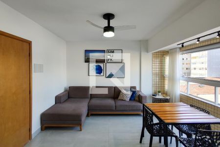 Sala de apartamento para alugar com 3 quartos, 88m² em Aviação, Praia Grande