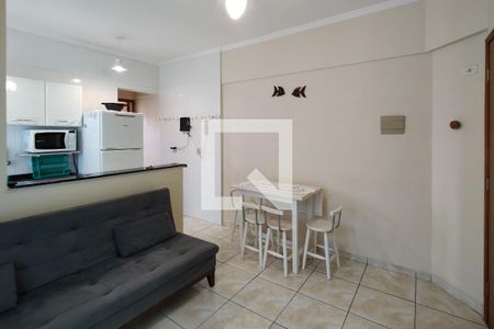 Sala de apartamento para alugar com 1 quarto, 38m² em Boqueirão, Praia Grande