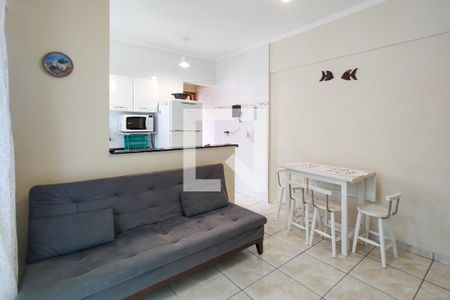 Sala de apartamento para alugar com 1 quarto, 38m² em Boqueirão, Praia Grande
