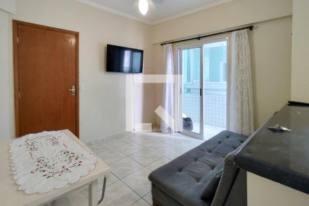 Sala de apartamento para alugar com 1 quarto, 38m² em Boqueirão, Praia Grande
