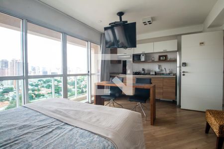 Sala/Quarto de apartamento para alugar com 1 quarto, 32m² em Brooklin, São Paulo