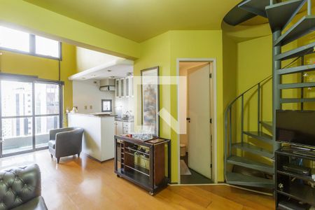 Sala de apartamento para alugar com 1 quarto, 52m² em Moema, São Paulo