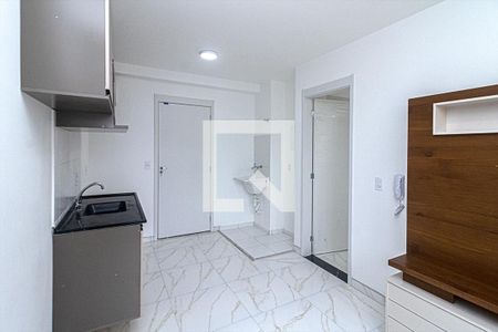 sala, cozinha e área de serviço compartilhadas de apartamento para alugar com 1 quarto, 30m² em Sacoma, São Paulo