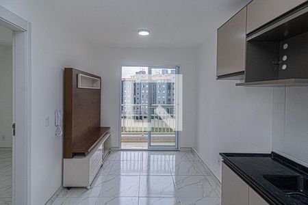 sala, cozinha e área de serviço compartilhadas de apartamento para alugar com 1 quarto, 30m² em Sacoma, São Paulo