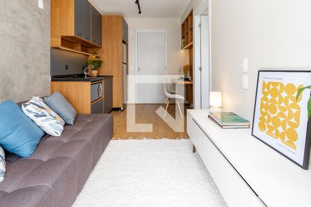 Sala/ Cozinha de apartamento para alugar com 1 quarto, 27m² em Campo Belo, São Paulo