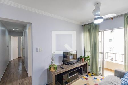 Sala de estar e sala de jantar de apartamento à venda com 2 quartos, 64m² em Brooklin, São Paulo