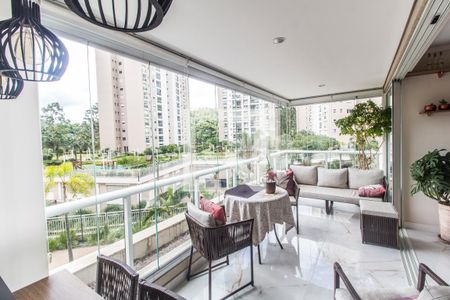 Varanda gourmet de apartamento à venda com 3 quartos, 136m² em Centro Empresarial Tamboré, Santana de Parnaíba