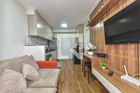 Sala - Cozinha Integrada de apartamento para alugar com 1 quarto, 31m² em Vila das Belezas, São Paulo