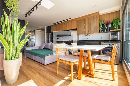 Sala/Cozinha de apartamento à venda com 1 quarto, 54m² em Vila Anglo Brasileira, São Paulo
