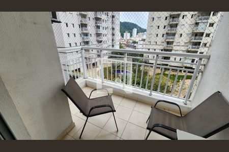 Varanda da Sala de apartamento para alugar com 2 quartos, 64m² em Marapé, Santos