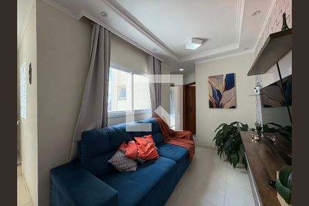 Sala de apartamento à venda com 2 quartos, 65m² em Vila Scarpelli, Santo André