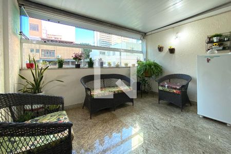 Varanda coberta de apartamento à venda com 3 quartos, 120m² em Funcionários, Belo Horizonte
