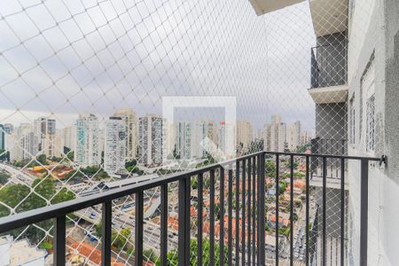Varanda da Sala de apartamento para alugar com 1 quarto, 27m² em Campo Belo, São Paulo