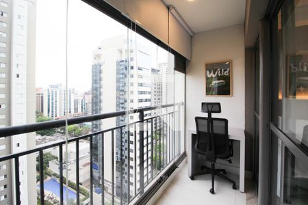 Varanda do Studio de kitnet/studio para alugar com 1 quarto, 25m² em Indianópolis, São Paulo