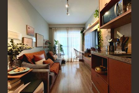 Sala/Cozinha de apartamento para alugar com 1 quarto, 41m² em Indianópolis, São Paulo