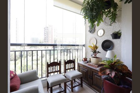 Varanda da Sala de apartamento à venda com 2 quartos, 64m² em Jardim Monte Kemel, São Paulo