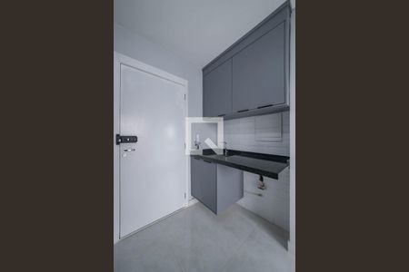 Sala - Cozinha Integrada - Lavanderia de apartamento para alugar com 1 quarto, 27m² em Campo Belo, São Paulo