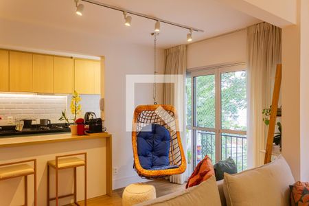 Sala/Cozinha de apartamento para alugar com 1 quarto, 50m² em Alto da Lapa, São Paulo