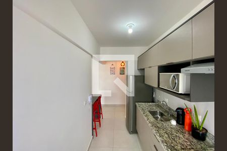 Sala/cozinha de apartamento para alugar com 1 quarto, 54m² em Vila Caiçara, Praia Grande