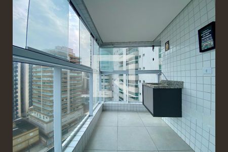 Varanda da Sala/cozinha de apartamento para alugar com 1 quarto, 54m² em Vila Caiçara, Praia Grande