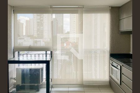Varanda e Cozinha integrada de apartamento para alugar com 1 quarto, 36m² em Brooklin, São Paulo