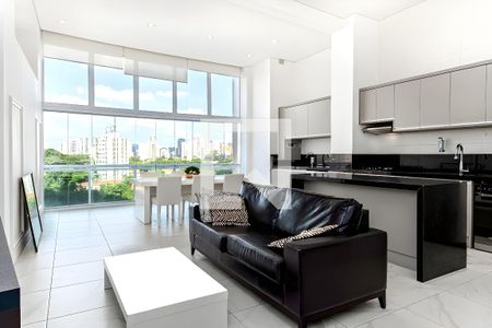 Sala de apartamento para alugar com 1 quarto, 85m² em Cidade Monções, São Paulo