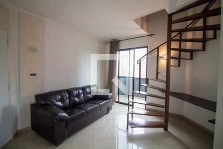 Sala de apartamento para alugar com 1 quarto, 75m² em Brooklin Novo, São Paulo