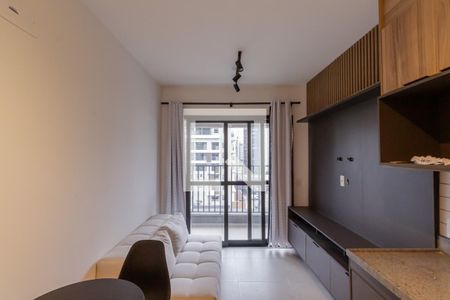 Sala/Cozinha de apartamento para alugar com 1 quarto, 30m² em Indianópolis, São Paulo