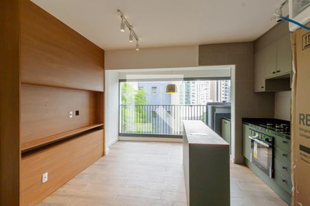 Sala de apartamento para alugar com 1 quarto, 40m² em Indianópolis, São Paulo