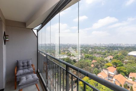Varanda Sala/ Cozinha de apartamento para alugar com 1 quarto, 33m² em Santo Amaro, São Paulo