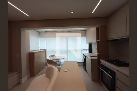Sala/Cozinha de apartamento para alugar com 1 quarto, 52m² em Vila Clementino, São Paulo