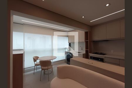 Sala/Cozinha de apartamento para alugar com 1 quarto, 52m² em Vila Clementino, São Paulo