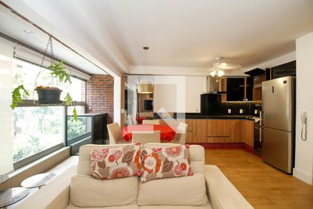Sala e Cozinha de apartamento para alugar com 1 quarto, 64m² em Jardim Paulista, São Paulo