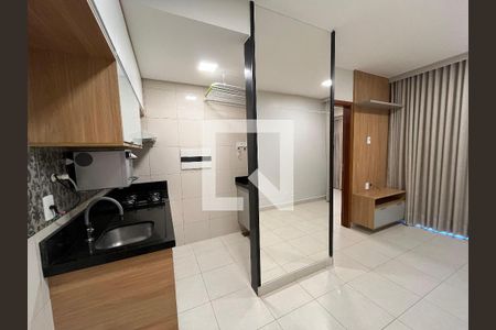 Sala e cozinha integrada de apartamento para alugar com 1 quarto, 34m² em Aguas Claras Norte, Brasília