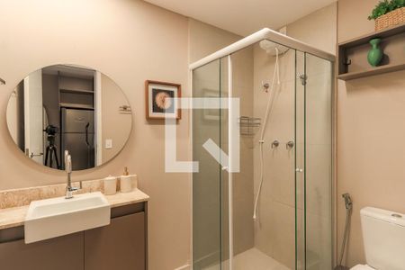 Banheiro de kitnet/studio à venda com 1 quarto, 33m² em Jardim das Acacias, São Paulo