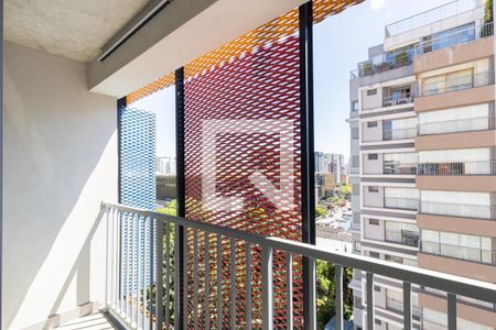 Varanda de kitnet/studio para alugar com 1 quarto, 21m² em Indianópolis, São Paulo