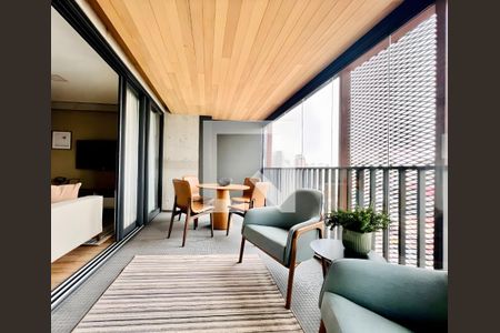varanda de kitnet/studio à venda com 1 quarto, 49m² em Vila Nova Conceição, São Paulo