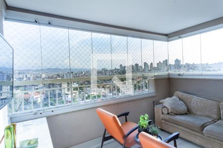 Varanda da Sala de apartamento à venda com 3 quartos, 95m² em Caiçaras, Belo Horizonte