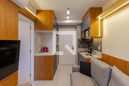 Sala/Cozinha de apartamento à venda com 1 quarto, 27m² em Vila Nova Conceição, São Paulo