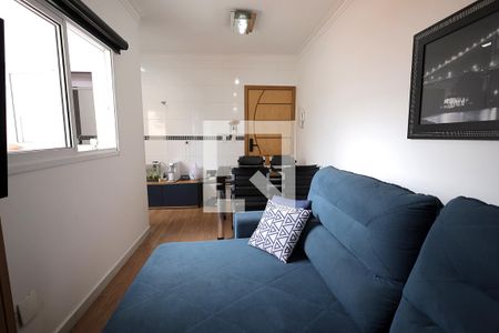 Sala de apartamento à venda com 2 quartos, 77m² em Vila Scarpelli, Santo André