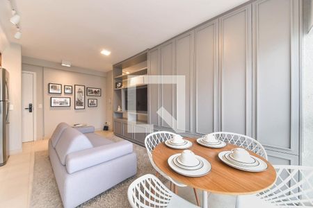 Sala/Cozinha de apartamento à venda com 1 quarto, 40m² em Santo Amaro, São Paulo