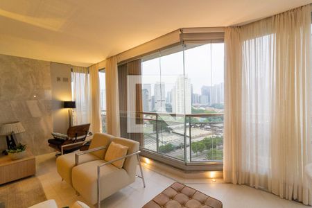 Varanda Sala de apartamento à venda com 4 quartos, 197m² em Jardim das Acacias, São Paulo