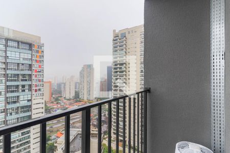Varanda da Sala de apartamento para alugar com 1 quarto, 27m² em Campo Belo, São Paulo