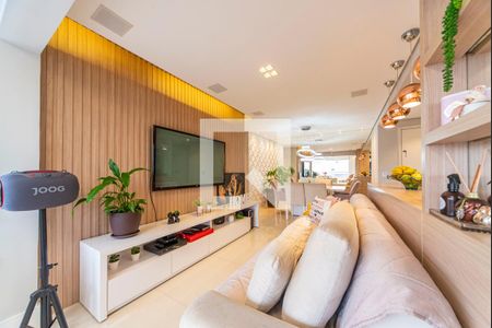 Sala de apartamento à venda com 3 quartos, 90m² em Vila Apiai, Santo André