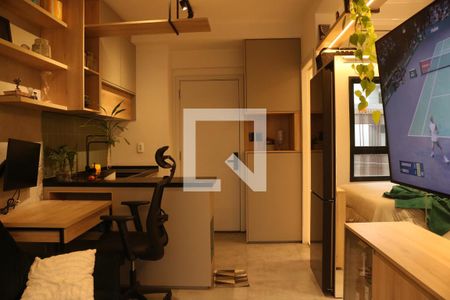 Sala e Cozinha Integrada de kitnet/studio para alugar com 1 quarto, 36m² em Pompeia, São Paulo