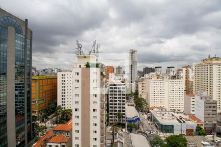 Vista da Sala e Cozinha de apartamento para alugar com 1 quarto, 32m² em Pinheiros, São Paulo